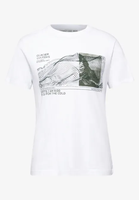 Basic Shirt met print aan de voorkant bright white