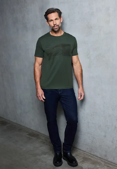Basic Shirt met print aan de voorkant null