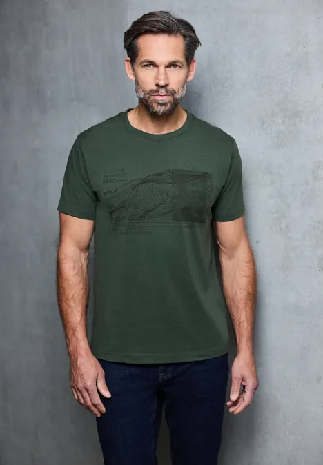 Basic Shirt met print aan de voorkant null
