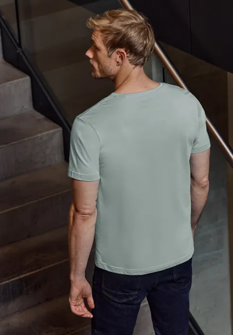 Basic V-Neck T-Shirt silver green