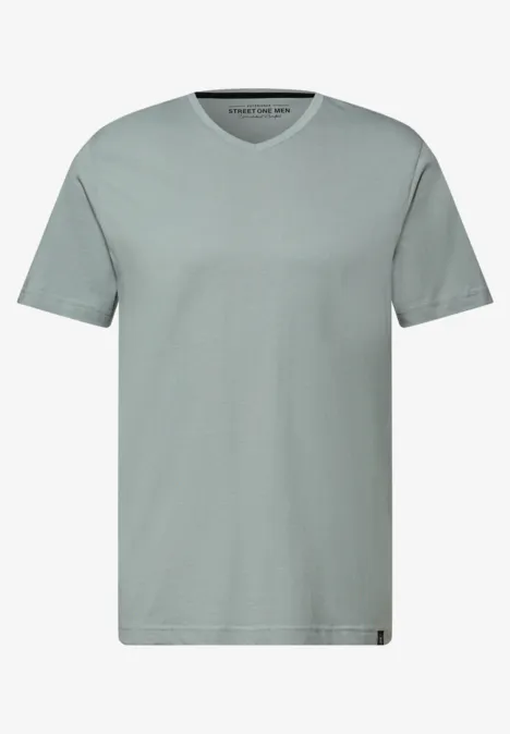 Basic V-Neck T-Shirt silver green
