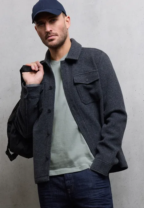 Basic V-hals Shirt silver green