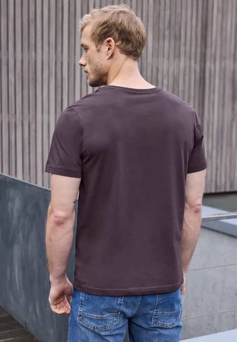 Basic V-Neck T-Shirt bordeaux red