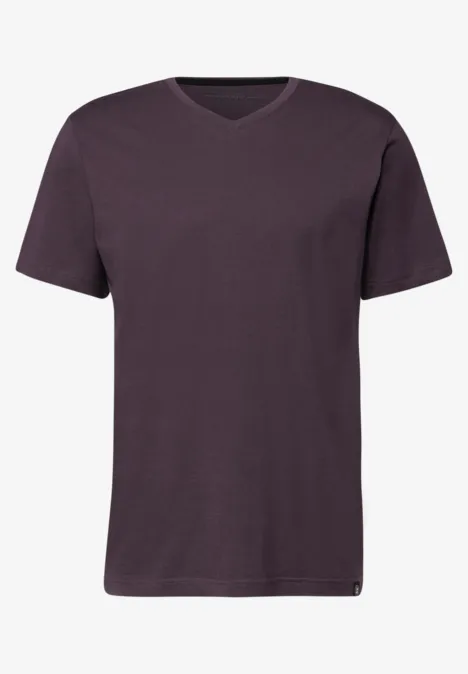 Basic V-Neck T-Shirt bordeaux red