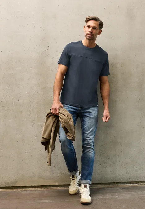 T-Shirt mit Brusttasche nocturnal blue