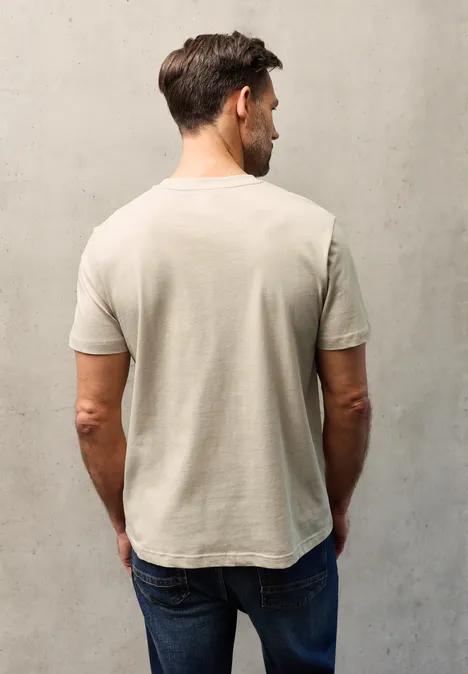 T-Shirt mit Brusttasche granite beige