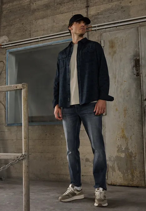 T-Shirt mit Brusttasche granite beige