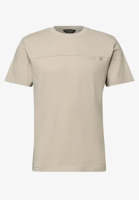 T-Shirt mit Brusttasche granite beige