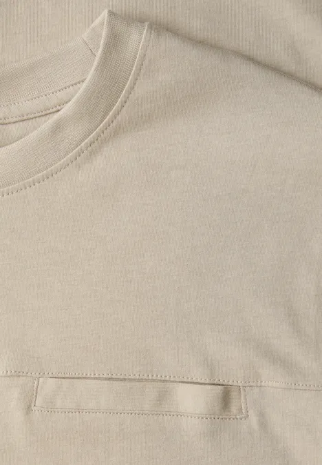 T-Shirt mit Brusttasche granite beige