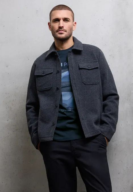 Shirt met print aan de voorkant nocturnal blue