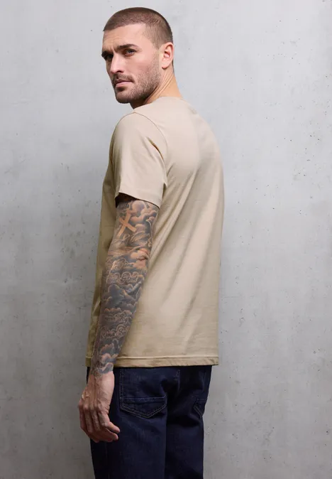 Shirt met print aan de voorkant granite beige