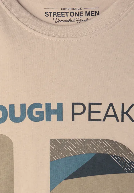 Shirt met print aan de voorkant granite beige