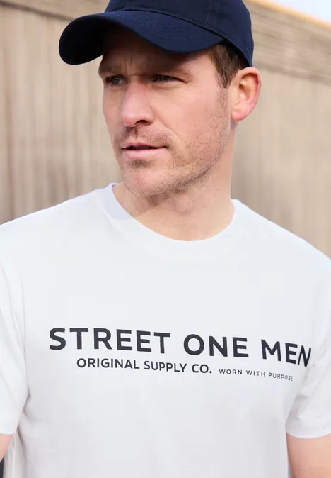 T-Shirt mit Logo-Print bright white