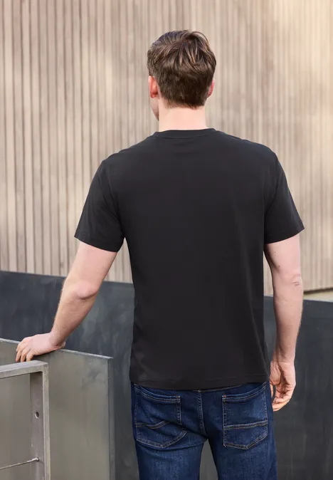 T-Shirt mit Logo-Print basic black