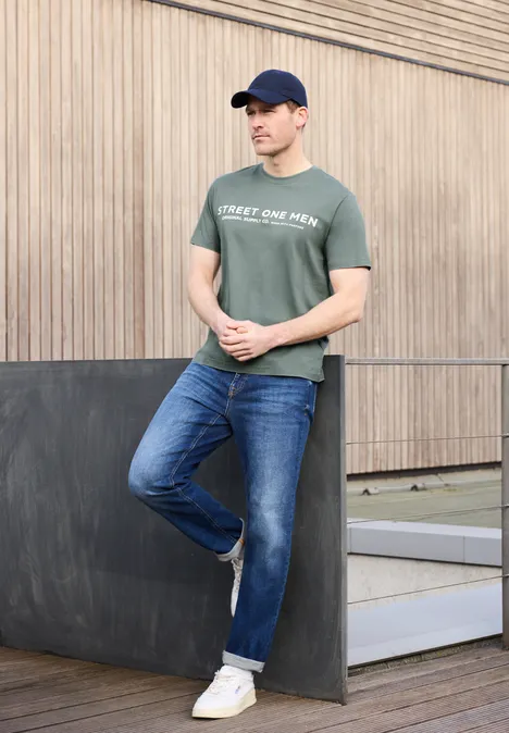 T-Shirt mit Logo-Print dusty mint