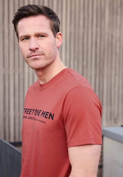 T-Shirt mit Logo-Print dull coral T-Shirt mit Logo-Print dull coral