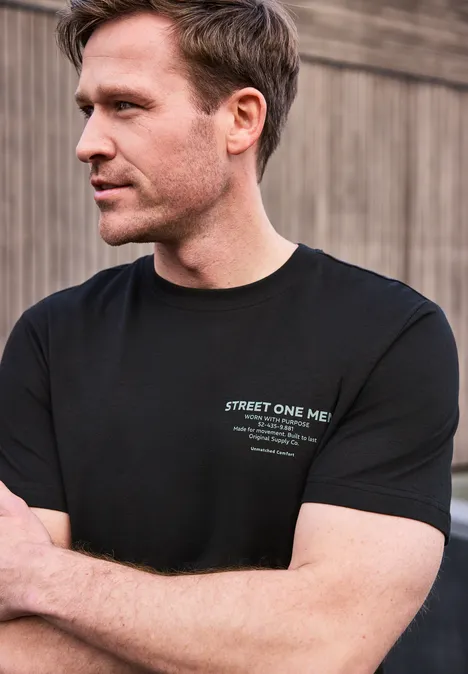 Koszulka z nadrukiem logo basic black