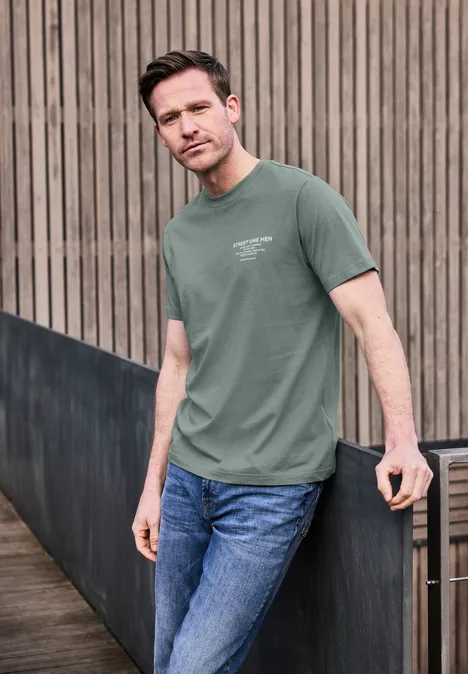 T-Shirt mit Logo-Print dusty mint T-Shirt mit Logo-Print dusty mint