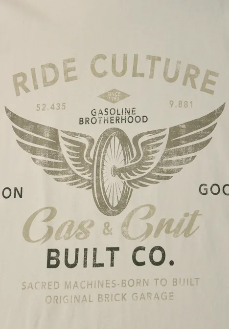 T-Shirt mit Frontprint white sand