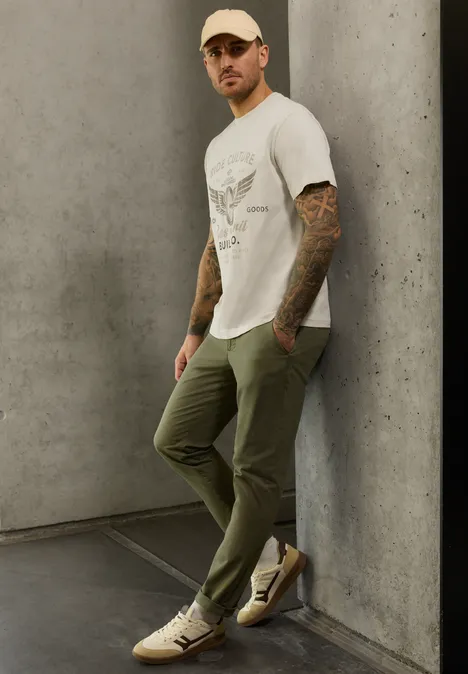 T-Shirt mit Frontprint white sand