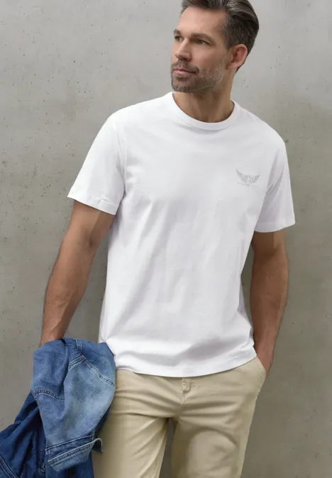 T-Shirt mit kleinem Print bright white