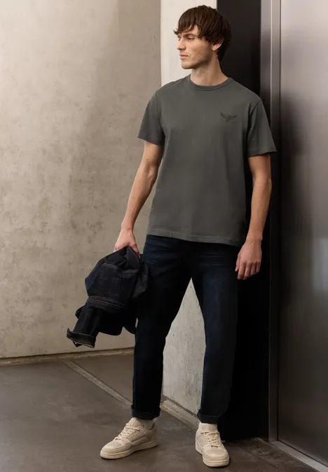 T-Shirt mit kleinem Print oil grey