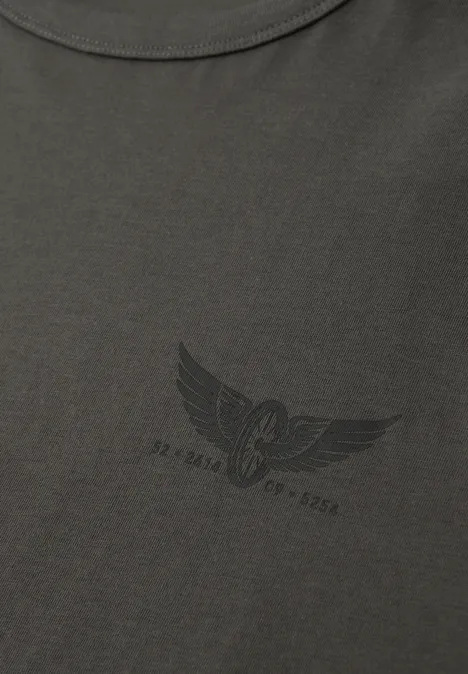 T-Shirt mit kleinem Print oil grey