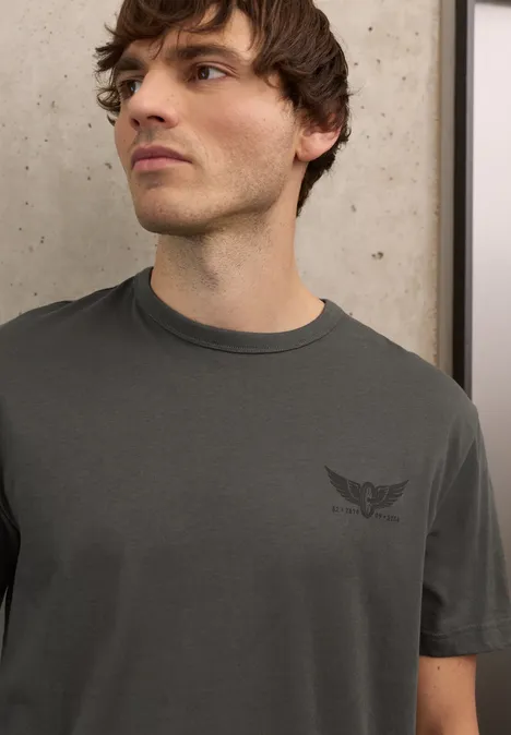 T-Shirt mit kleinem Print oil grey