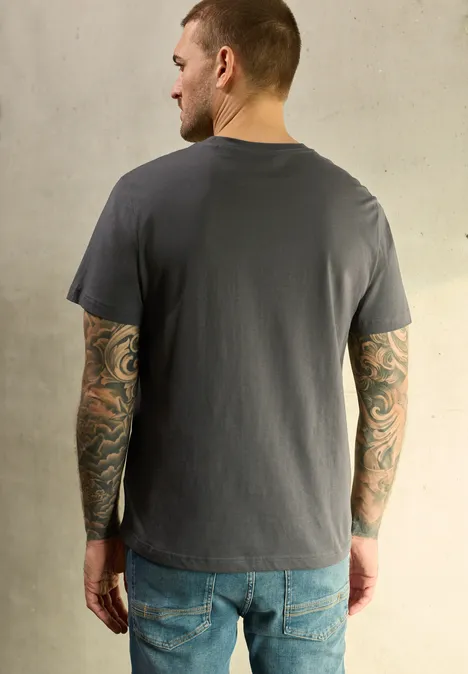 T-Shirt mit Frontprint oil grey