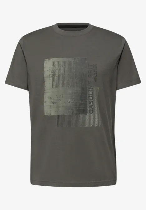 T-Shirt mit Frontprint oil grey