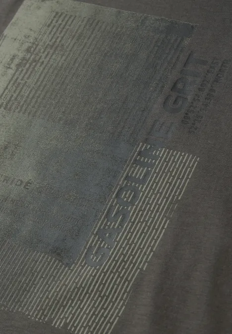 T-Shirt mit Frontprint oil grey