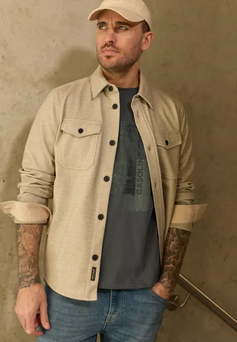 T-Shirt mit Frontprint oil grey