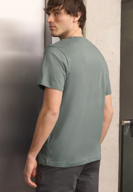 Shirt met print aan de voorkant dusty mint