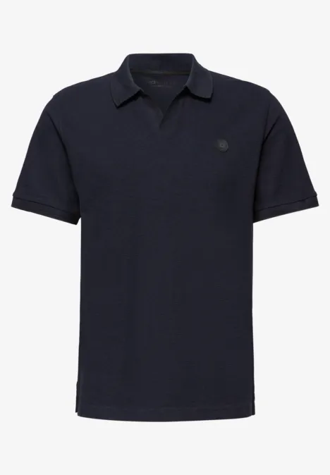 Polo structuré dark ink blue