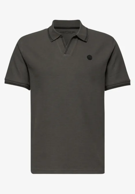 Struktur Poloshirt oil grey