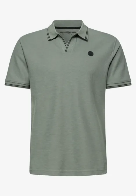 Struktur Poloshirt dusty mint