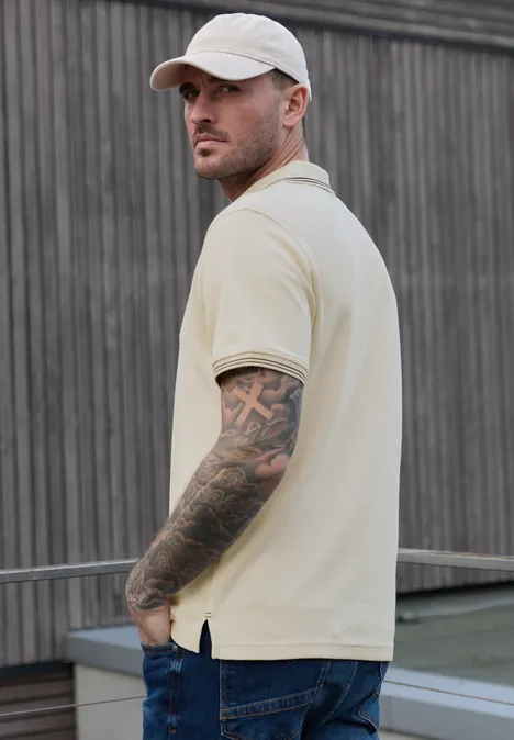 Struktur Poloshirt white sand