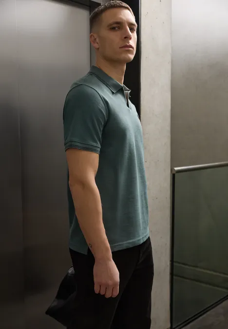 Polo structuré sea green