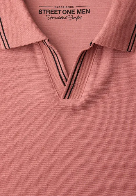 Kurzarm Poloshirt mit Struktur sunrise red