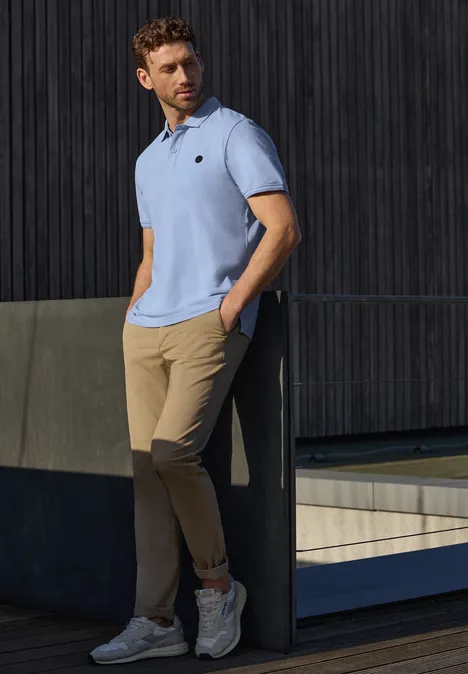 Kurzarm Poloshirt in Stretchqualität beach blue Kurzarm Poloshirt in Stretchqualität beach blue