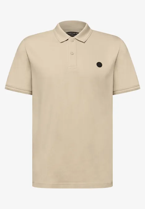 Kurzarm Poloshirt in Stretchqualität raw beige
