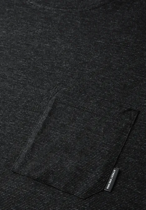 T-Shirt mit Brusttasche basic black