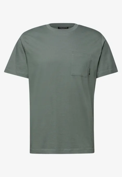 T-Shirt mit Brusttasche dusty mint