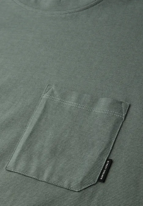 T-Shirt mit Brusttasche dusty mint