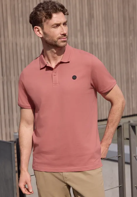 Basic Komfort-Poloshirt sunrise red