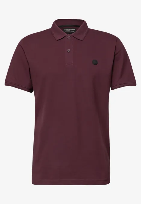 Basic Komfort-Poloshirt burnt crimson red