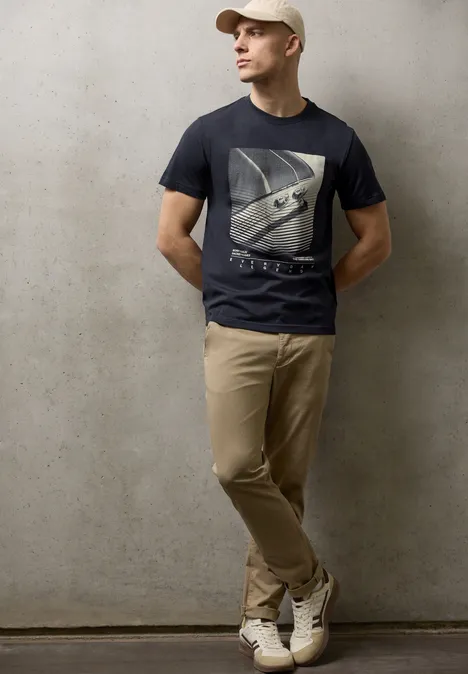 Shirt met print aan de voorkant dark ink blue