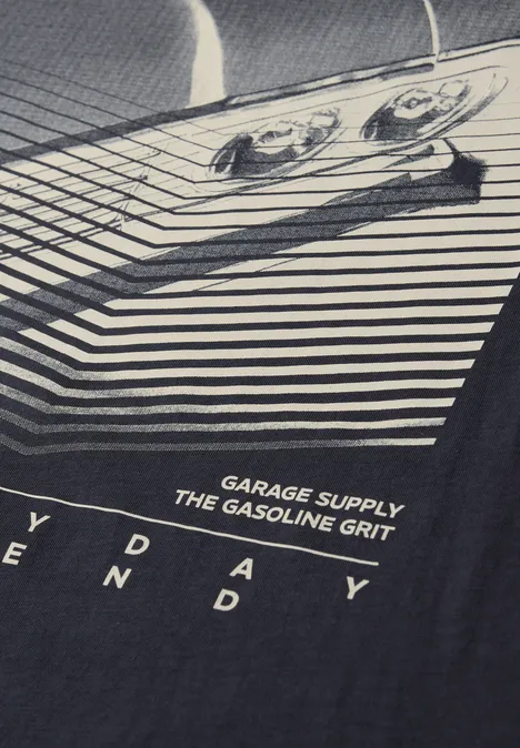 Shirt met print aan de voorkant dark ink blue