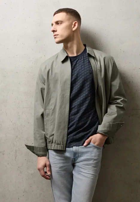 Shirt met print dark ink blue