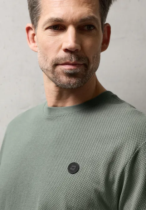 T-Shirt mit Struktur dusty mint